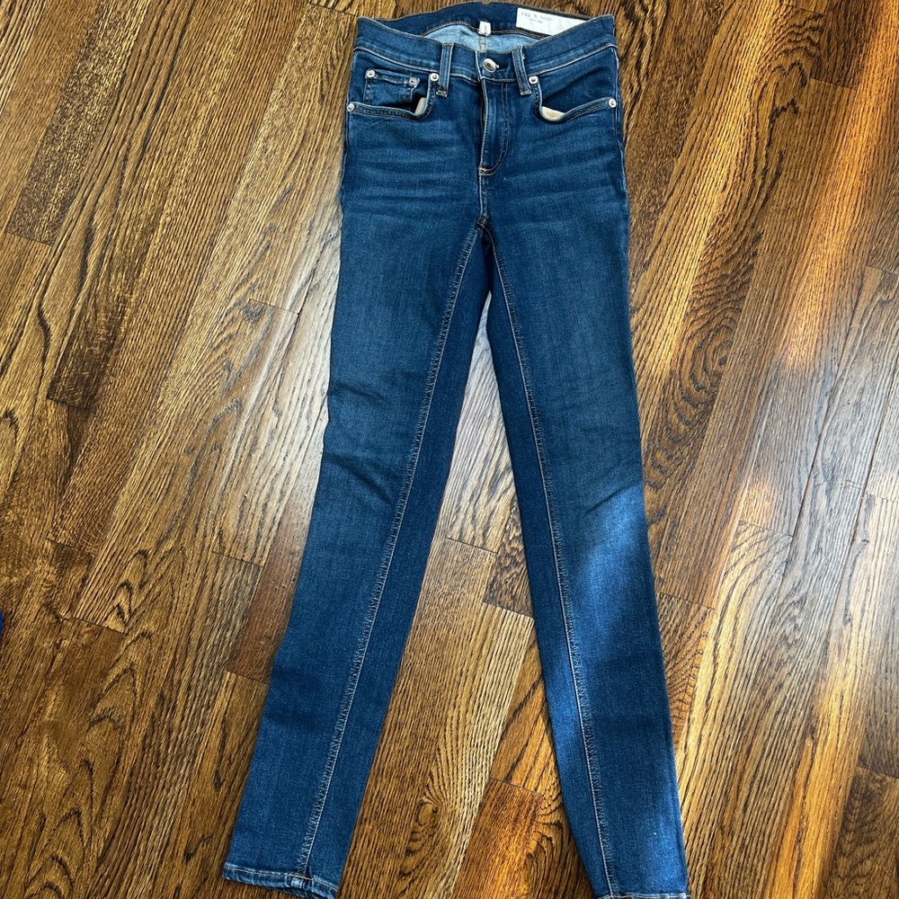 Rag & bone dark high waisted skinny denim